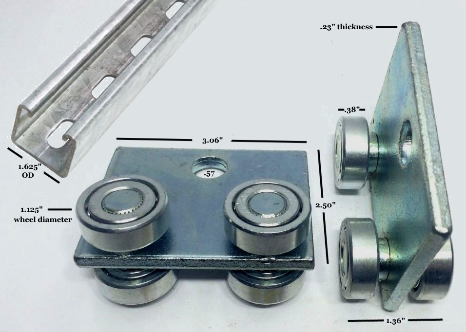 Trolleys Ibeam and steel strut channel Casters of Amarillo, Inc.
